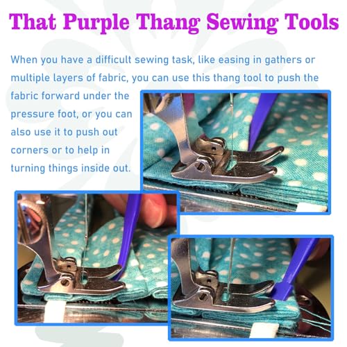YEQIN 8pcs Quick Turn Fabric & that Purple Thang Sewing Tools Set - Assorted Sizes Tube Turners & that Purple Thang Tools for Sewing Craft DIY Projects Tools