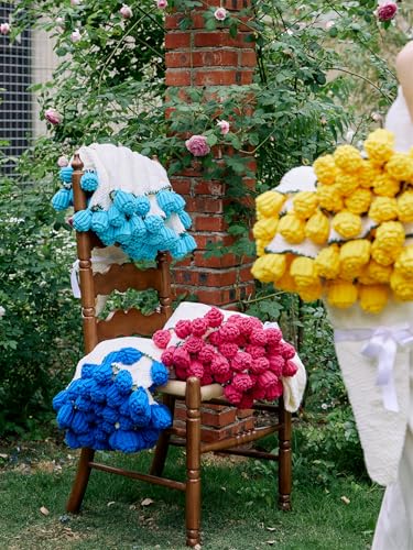 vctops Flower Bouquet Knitted Throw Blanket, Cute Roses Bouquets Handmade Crochet Round Blankets, Yellow Roses Soft Small Throws Gifts for Girls, Women, Wife (Yellow,Diameter 43") - color: Yellow, size: Kids,Diameter 43"