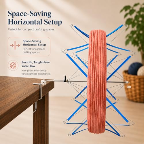 ClarArti - Yarn Swift – Smooth Rotating Umbrella Swift for Knitting, Crochet, Skeins & Hanks