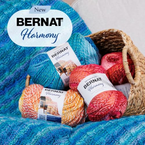 Bernat Harmony Acrylic Yarn for Crocheting, Foggy Notion, 3-Pack | #4 Worsted Yarn, 100% Acrylic, Soft Yarn for Crocheting Blankets, Garments, Knitting & DIY Crafts, 431yds, 250g/9oz per skein - color: Foggy Notion