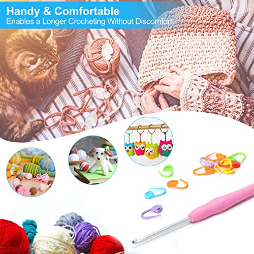 Vodiye Professional Extra Long 3mm Crochet Hooks Set, Ergonomic Handle Crochet Needles for Beginners and Experienced Lovers - size: 1pc - 3mm