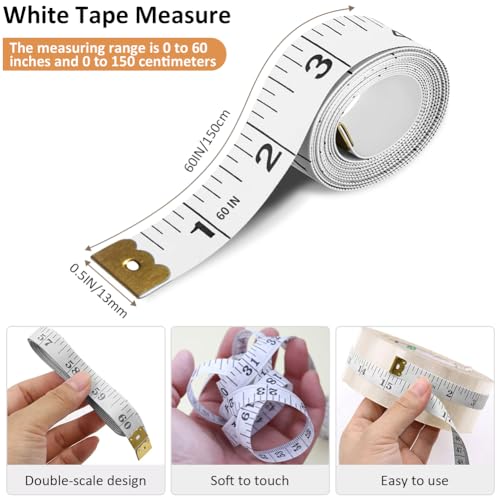 3-Pack Measuring Tape for Body Measurements: Waist, Chest, Bust, Shoulders, Hips, Arms, etc, Perfect Soft Flexible Tape Measure Double Scale Accurate Tracking Fitness Weight Loss Sewing Handcrafts - color: Pink