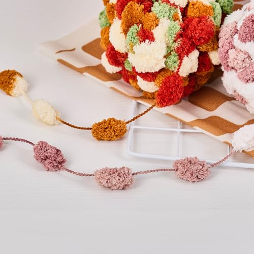 Jelly Bean Pom Bomb Yarn - 150g/Skein Super Bulky Polyester- 4 Balls Pomp-A-Doodle Yarn for Crochet Knitting Handcraft Mat Pet Nest 600g (4, Retro) - color: Retro