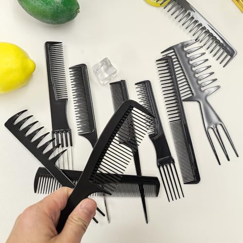 10 Pcs Comb Set for Hair Stylists - Professional Variety Pack with Combs for All Hair Types and Styles