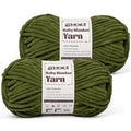 Fluffy Chunky Yarn for Crocheting, Chenille Crochet Yarn 6 Super Bulky, 2 Pack of 87.9 yds/4.23 oz Baby Blanket Yarn, Soft Velvet Yarns for Knitting Amigurumi&DIY Crafts/Hats/Socks(2 Army Green) - color: 2 Army Green