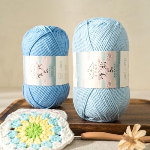 Susan’s Family Soft Cotton Yarn, 3 x 100g, 5 Ply - Toffee | 60% Cotton 40% Acrylic - Soft & Durable- 438 Yards for Knitting & Crocheting - Baby Blankets, Amigurumi, Sweaters & More - color: 11#Toffee
