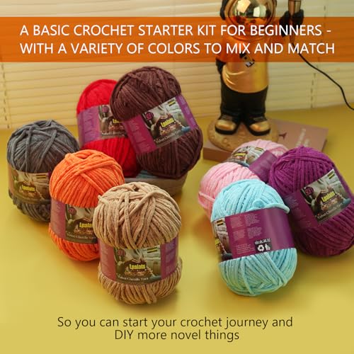 Baby Blanket Yarn for Crocheting - 2 Pack of 200g/7oz Chunky Chenille Yarn for Knitting Blankets Amigurumi - #6 Super Bulky - 348 Yards Soft Thick Plush Yarns (2, White) - color: White