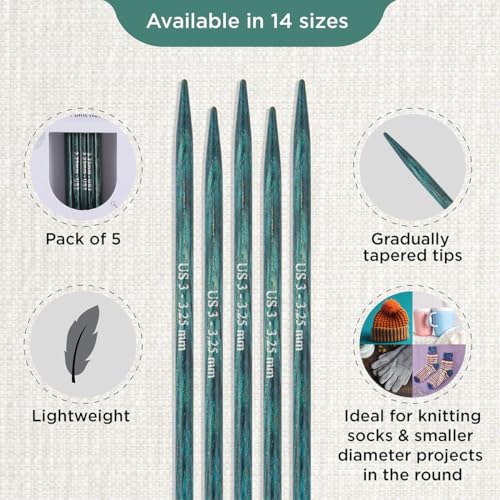 KnitPro Dreamz Double Pointed Needles 8" (20cm) | US Size 3 (3.25mm) - size: US 3 (3.25mm)