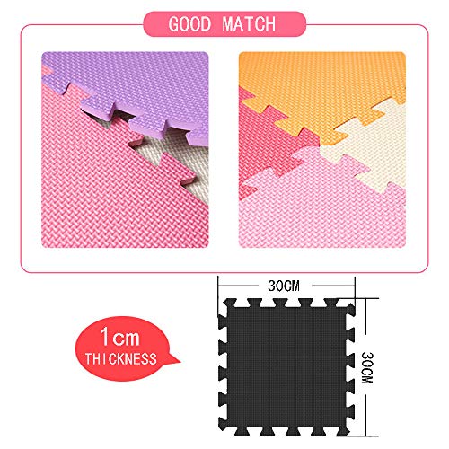 YIMINYUER® 20 Tiles (30cm×30cm×1cm Each Tile) Baby Soft Puzzle Play Mats, Kids Thick EVA Foam Floor, Toddlers & Children's Soft Interlocking Mat R01R03R12G301020 - color: White Pink Gray