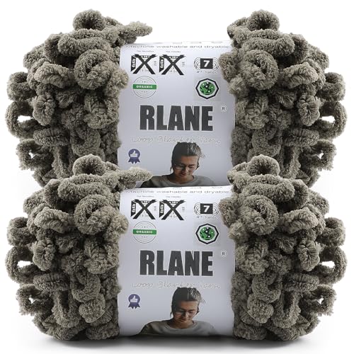 Loop Yarn for Finger Knitting Soft - Chunky Yarn for Hand Knitting - 2 Pack of 180 G/6.4 Oz - #7 Jumbo - 18 Yards - Chenille Blanket Yarn for Crocheting Blankets Amigurumi (2, Brown) - color: Brown