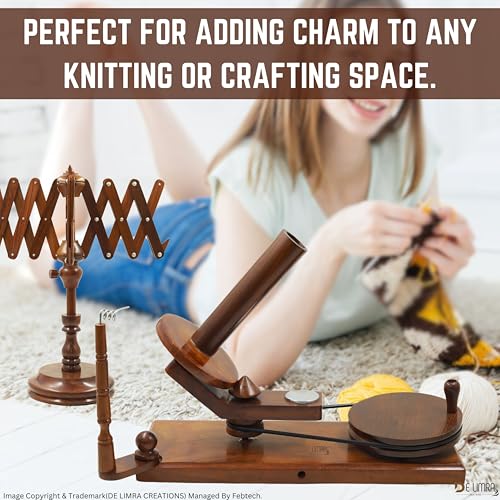 Rosewood Yarn Winder - Large Wooden Yarn Winder for Crocheting Handcrafted - Heavy Duty Natural Ball Winder - Best Wooden Yarn Bowl (Only Winder) - color: Only Winder