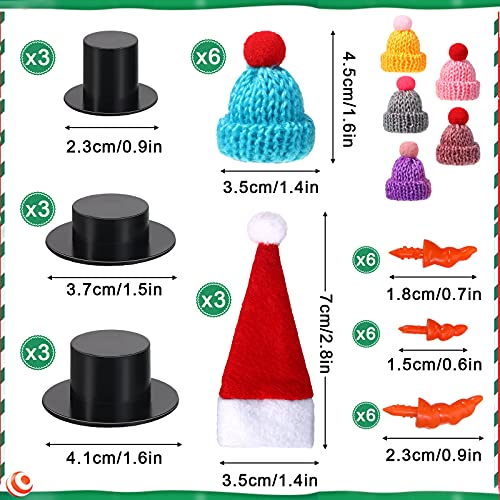 Aoriher 450 Pcs Snowman DIY Kit, Hats Eyes Noses Hands Buttons Scarves | Plastic Eyes Carrot Noses Branch Hands Buttons Scarves, For Christmas Party Ornament Sewing Decoration Holiday Crafts