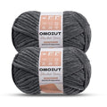 OMoiout Chunky Chenille Yarn for Crocheting, 2 Pack Soft Baby Blanket Yarn, #7 Super Bulky, Chunky Knit Blanket Crochet Yarn, 14 oz/218.7 yds Fluffy Velvet Amigurumi Yarn(2 Dark Gray) - color: [2 Dark Gray]