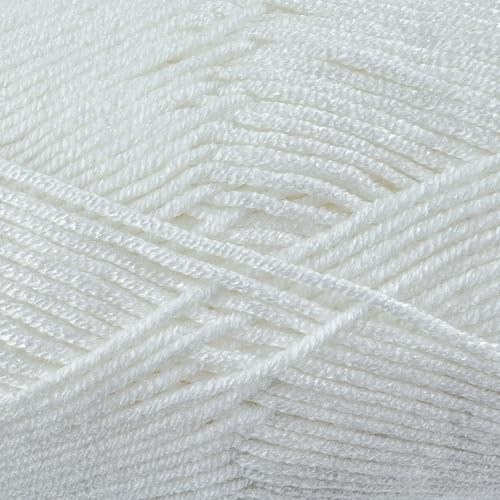 Cloud Touch Baby - DK Weight Soft Anti-Pilling Yarn for Baby Clothes, Blankets & Amigurumi Crochet & Knitting, 90% Acrylic 10% Viscose derived from Bamboo, 3.53 Oz / 262 Yards (White, 1 Pack) - color: White, size: 1 Pack