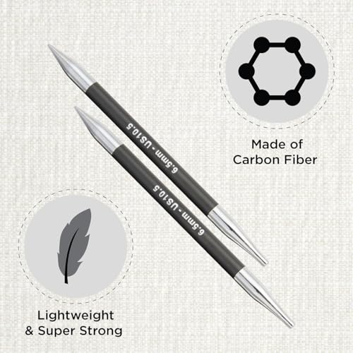 KnitPro Karbonz Interchangeable Circular Needle 5" (13cm) | US Size 10.5 (6.5mm) - size: US 10.5 (6.5mm)