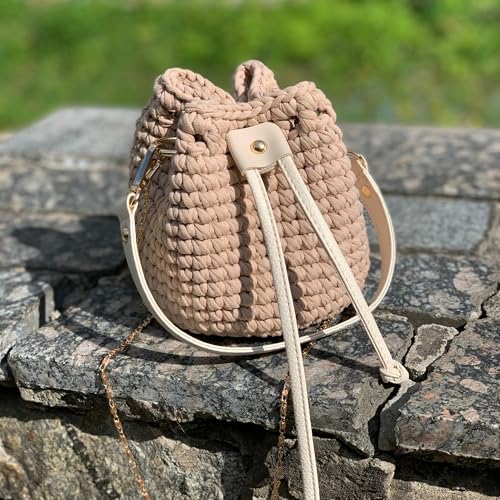 Bobilon 3-5 mm Thin Cotton T-Shirt Yarn for Amigurumi - Caramel | 100% cotton t shirt yarn for amigurumi, crochet, knitting and macrame; new fabric, not recycled; 109 yds - color: Caramel