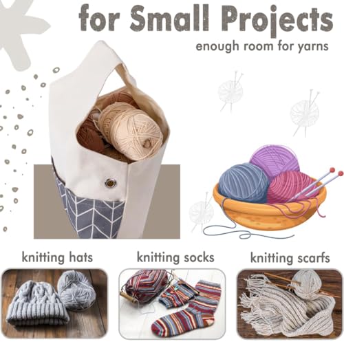 TOGETRUE Yarn Bag, Knitting Crochet Tote Bag, Yarn Storage Bag Organizer | Lightweight, Portable - color: Gray Arrow, size: Large