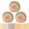 Franel Rainbow Cake Yarn, Cotton Blend 100g/211yds, 3-Pack (33 Autumn Moon) | 45% Cotton, 55% Acrylic · 100g/211yds · 3-Pack · 21sts×11 rows (3mm) · 23 colors · 40°C wash · For beanies, scarves & throws. - color: 33