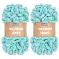 JubileeYarn Fun Finger Loops Yarn - 100g/Skein Jumbo Polyester - Blue - 2 Skeins - color: 002 Blue, size: 2 Skeins
