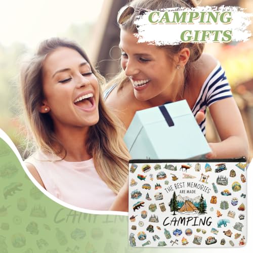 Camping Gifts for Women, Camping Essentials Makeup Bag with Funny Quote, Waterproof Travel Toiletry Organizer for Outdoorsy Girls, Campers, Sisters, Friends, Hiking Lovers - style: Camping