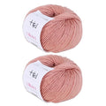 Fine Weight Knitted and Crocheted Cotton Yarn, 100% Long Staple Cotton Yarn, Baby Sports, 2 Packages of 100g/3.52oz (Per Skein 50g/162yds)-07 Pomelo Pink - color: PM07-Pomelo Pink