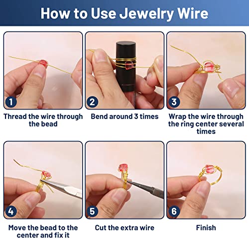 22 Gauge Jewelry Wire, Anezus Craft Wire Tarnish Resistant Copper Beading Wire for Jewelry Making Supplies and Crafting (KC Gold, 49 Yards/45 Meters) - color: KC Gold