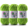 3 Skeins Soft Fluffy Velvet Yarn, Chenille Chunky Yarn for Hand Knitting and Crocheting DIY Craft, Amigurumi Crochet Yarn（3×196.8yds, 3×3.5oz） (Autumn Green) - color: Autumn Green