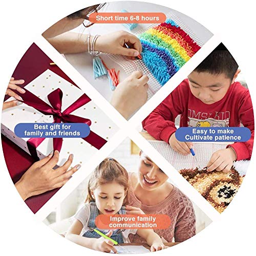 ZFFLYH Latch Hook Kits, Latch Hook Kit for Adult Beginner DIY Crochet Yarn Kits for Throw Pillow Cover Sofa Car Cushion Cover 43X43cm - color: Bird