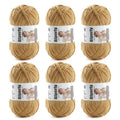 Skinny Chenille Yarn for Crocheting and Knitting, 6 Pack of 50g/158yds - 948yd Total, Soft Fluffy Yarn for Crochet Amigurum & Baby Blankets, Thin Chenille #2 Plush Crochet Yarn (6, Brown) - color: Brown