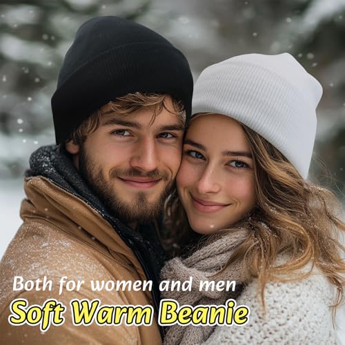 NPQQUAN 3 Packs Unisex Beanie Hats for Men Women Winter Knit Beanies | Mens and Womens,Great Stretch Knit,Thick Warm Comfort Beanies,Outdoor Sports including Skiing Running Camping - color: Darkbeige+darkbeige+darkbeige