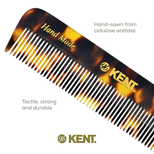 Kent FOT TY Fine Tooth Comb for Men - Handmade Pocket Comb for Travel, Styling, Fine or Thinning Hair, Mustache and Beard Care Handpolished Saw-Cut Made in England - color: Yellow Tokyo, size: 3 Pack