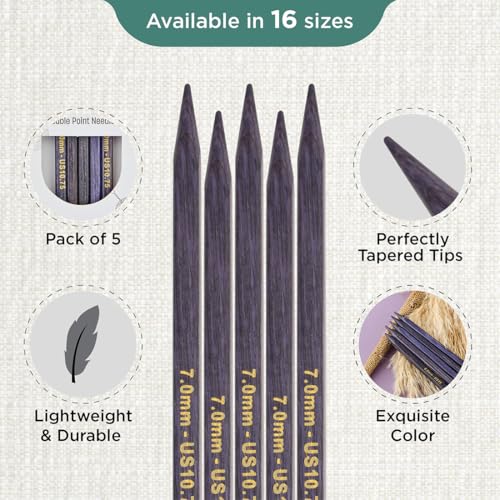 KnitPro J’Adore Cubics Double Pointed Needles 6" (15cm) | US Size 10.75 (7mm) - size: US 10.75 (7mm)