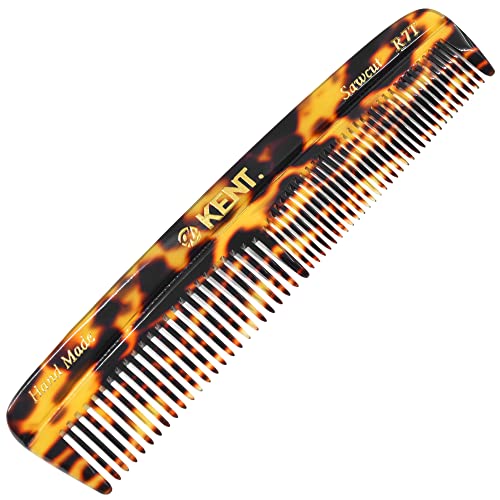 Kent R7T TY Fine and Wide Tooth Hair Comb, Handmade Pocket Comb for Men, Beard and Mustache Combs for Everyday Grooming and Styling, Sawcut Kent Combs, Made in England - color: Yellow Tokyo, size: 1 Pack