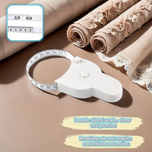 60"/150cm Dual Scale Auto-Lock Tape Measure for Body - Retractable Y-Type, Waist Hip Arms Measuring, Fitness & Sewing, Portable Handheld Tape Measure