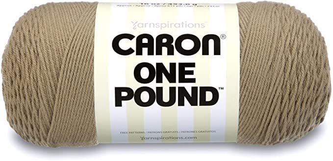 Caron One Pound Soft Yarn for Crocheting & Knitting, Taupe, 2-Pack | #4 Worsted Medium, Soft 100% Acrylic Yarn for Crochet, Knitting, Blankets and Crafts, 812yds, 453.6g/16oz per skein - color: Taupe, size: 2 Pack