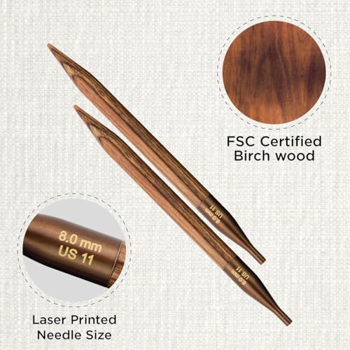 KnitPro Ginger Interchangeable Circular Needles 5" (13cm) | US Size 11 (8mm) - size: US 11 (8mm)