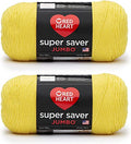 Red Heart Super Saver Jumbo Yarn for Crocheting, Bright Yellow, 2-Pack - color: Bright Yellow, size: 2-Pack