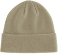 100% Cotton Beanie Hat Winter Hats Women Men Warm Knit Beanies | Double Layer Warmth ,Ultra-Soft Itch-Free Pure Cotton Knitted, Cuffed & Uncuffed Fisherman Slouchy Skull Cap for Womens Mens - color: 1pcs Light Khaki
