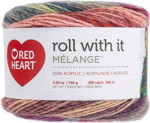 Red Heart Roll with It Melange Yarn - Hollywood - color: Hollywood, size: 1 Pack, style: Roll With It Melange