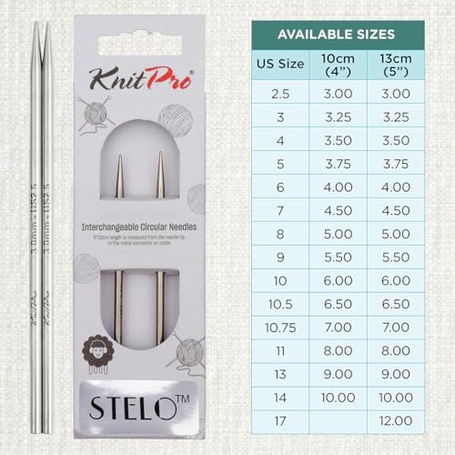 KnitPro Stelo Lace Interchangeable Tips 4" (10cm) | US Size 7 (4.5mm) - size: US Size 7 (4.5mm)