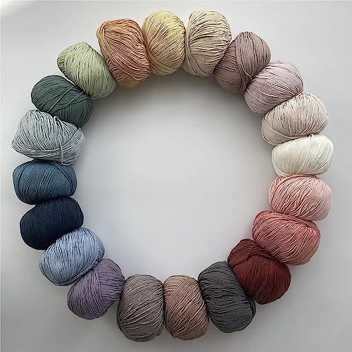 Fine Weight Knitted and Crocheted Cotton Yarn, 100% Long Staple Cotton Yarn, Baby Sports, 2 Packages of 100g/3.52oz (Per Skein 50g/162yards)-Ginger Yellow - color: PM11-Ginger Yellow