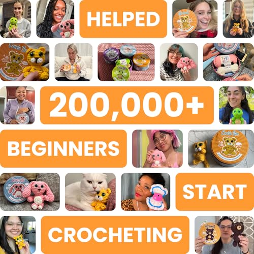 Cookie Box Crochet Kit for Beginners, Bear Bruno | All Materials Included, Step-by-Step Video Tutorials, PDF Patterns, Easy DIY Craft, Amigurumi and Knitting Gift Set - color: Brown