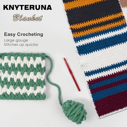 #6 Super Bulky Blanket Yarn for Crocheting - 4 Skeins(Each 10.5oz/300g, 220yds/201m), Chunky Chenille Thick Plush Big Soft Yarn for Crocheting Knitting Blankets, Misty Jungle Green - color: Misty Jungle Green