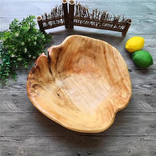 Creative Wood Bowl - Root Carved Handmade Natural Real Wood Candy Serving Bowl 10"-12"