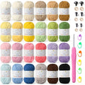 24 Pack Fluffy Chenille Yarn for Crocheting, Baby Yarn for Crocheting Soft, 3806yds/42oz Fingering Weight Crochet Amigurumi Yarn, Velvet Yarns for Crochet Baby Blanket&DIY Crafts.(Set A) - color: 24 A