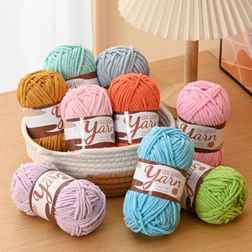 2 Pack Fluffy Velvet Yarn for Crocheting，Baby Blanket Yarn for Crocheting Soft，100g(131yds) Amigurumi Yarns，Plush Chenille Crochet Yarns，Puzzle Yarn for Crochet Weaving Craft(2 Light Purple) - color: 2 Light Purple