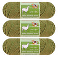 Baby Alpaca Wool Blend Yarn Worsted Weight 3 skeins (100g/each) Art Crafts Crochet and Knitting Sunny Cat Premium Brand (06 Martian Green) - color: 06 Martian Green
