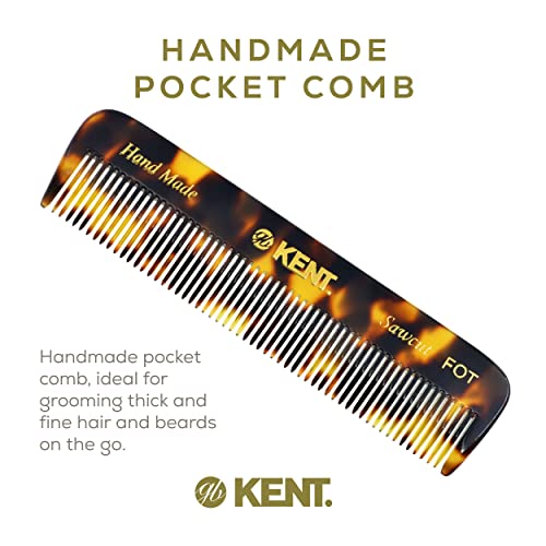 Kent FOT TY Fine Tooth Comb for Men - Handmade Pocket Comb for Travel, Styling, Fine or Thinning Hair, Mustache and Beard Care Handpolished Saw-Cut Made in England - color: Yellow Tokyo, size: 2 Pack