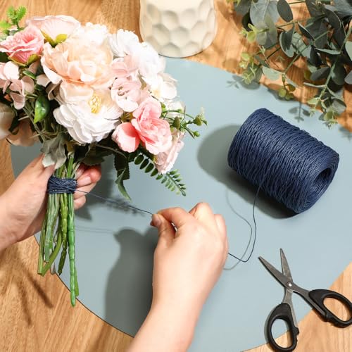 Syhood 673 Feet Floral Vine Bind Wire Rustic Craft Wire, Dark Blue | For DIY Craft Wrapping, Flower Bouquets Garland Arrangements, , Christmas Wreath Making - color: Dark Blue, size: 673 Feet