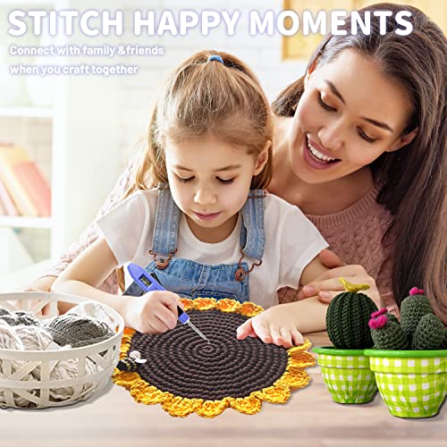 Light Up Crochet Hooks Set, 12 Sizes Counting Crochet Hook with Light | Portable Lighted Crochet Hook Set, All-in-One Crochet Hooks with Stitch & Row Counter, Crochet Gift for Family, Friends - size: 12 Size